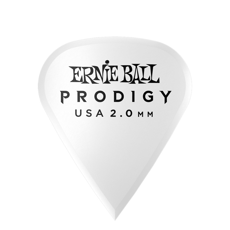 Ernie Ball Prodigy 2.0mm Delrin Guitar Picks Precision Tip White Sharp – 6 Pack