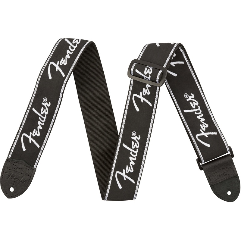 Fender 2 Wide Running Spaguetti Logo Strap – Black
