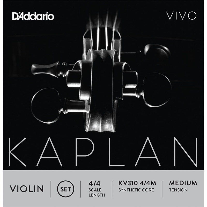 D’Addario Kaplan Vivo Violin String Set, 4/4 Scale, Medium Tension