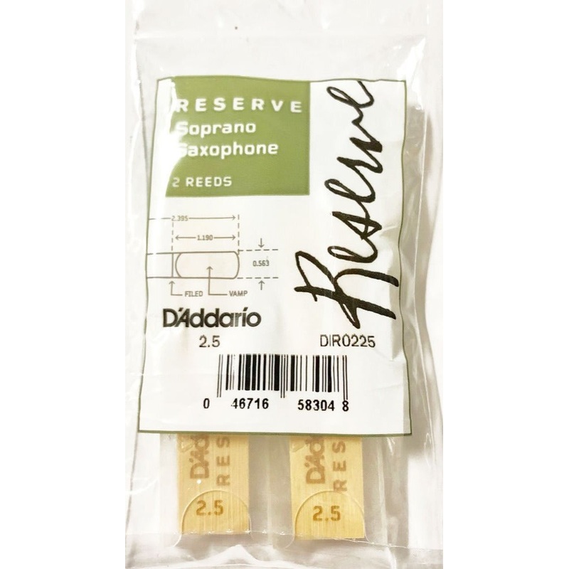 D’addario Reserve Soprano Saxophone Reeds, 2 pack -#2.5