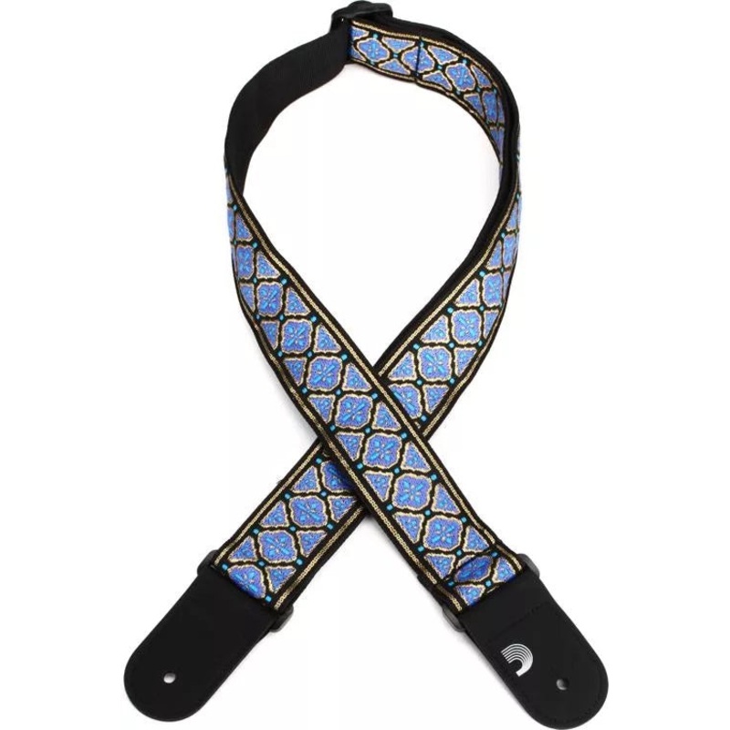 D’Addario Eco-Comfort Jacquard Woven Guitar Strap  – Blue/Gold