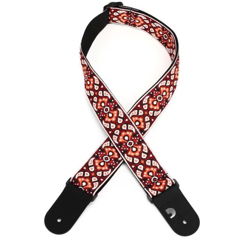 D’Addario Eco-Comfort Jacquard Woven Guitar Strap  – Red/Orange