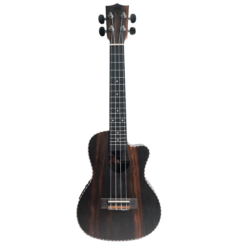 Ookala 24 Concert Electric Ukulele With Cutaway Ebony Body