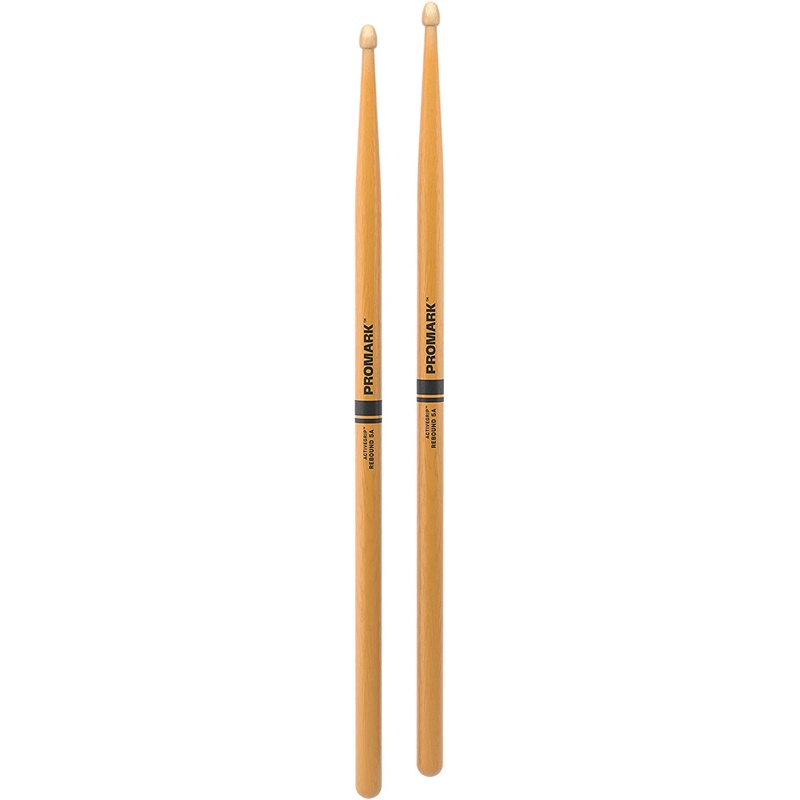 ProMark Rebound 5A ActiveGrip Clear Hickory Drumsticks Acorn Wood Tip