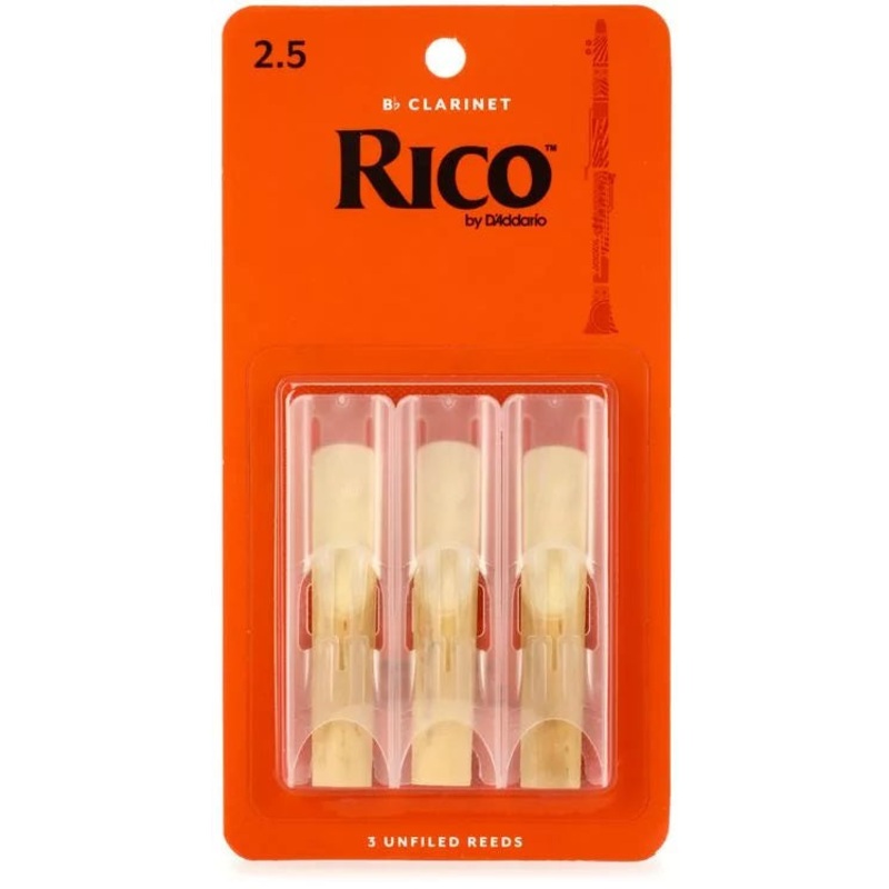 Rico by D’Addario Bb Clarinet Reed – 2.5 (3-Pack)