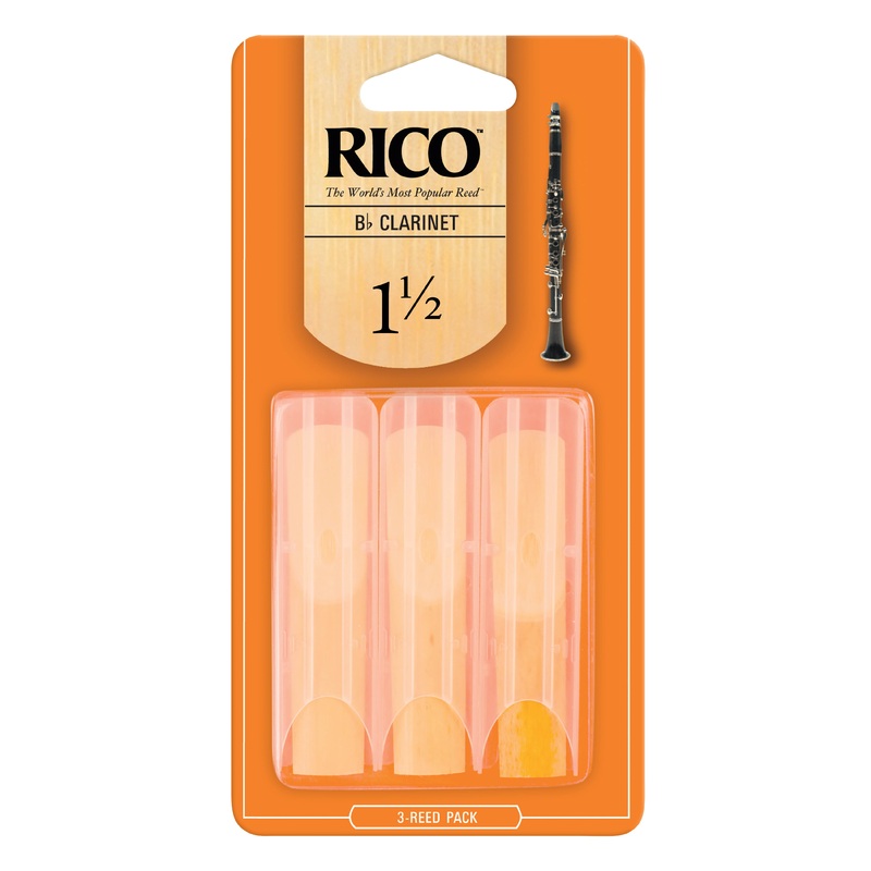 Rico by D’Addario Bb Clarinet Reeds, 1.5, 3-pack