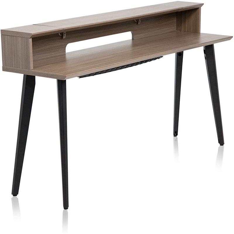 Gator Frameworks Elite Series 88-Note Keyboard Desk – Driftwood Grey