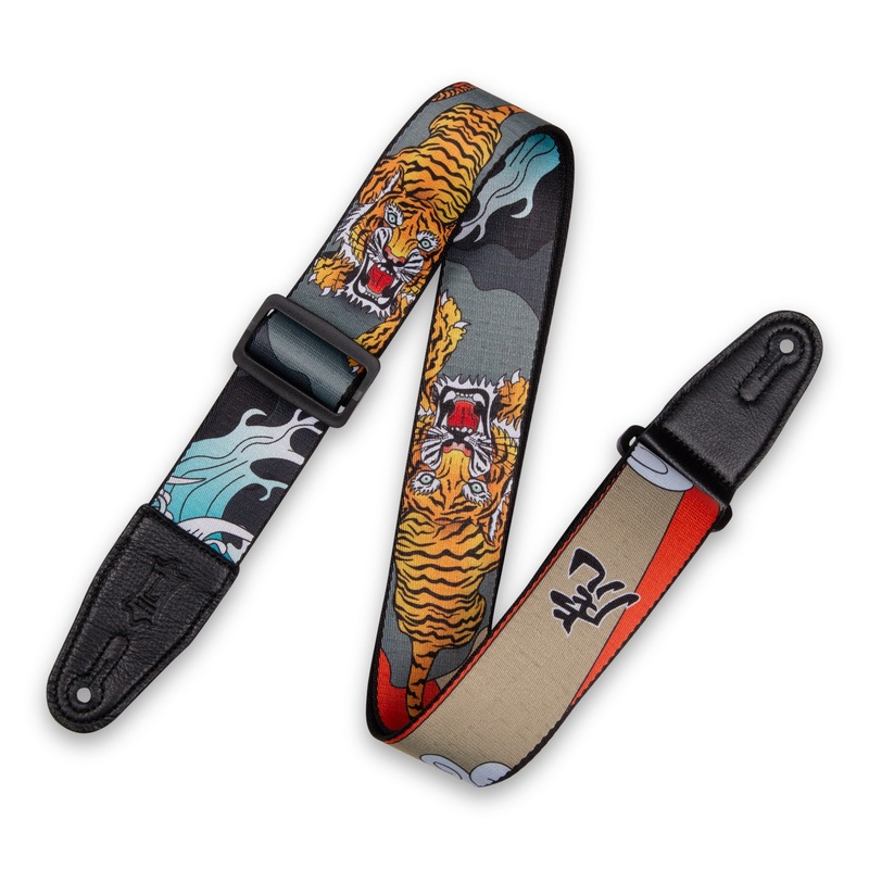 Levy’s 2 Polyester Guitar Strap W/Leather Ends – Japanese Traditional Tiger