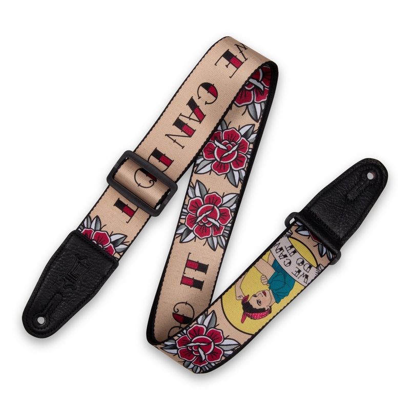 Levy’s 2 Polyester Guitar Strap W/Leather Ends – Rosie The Riveter