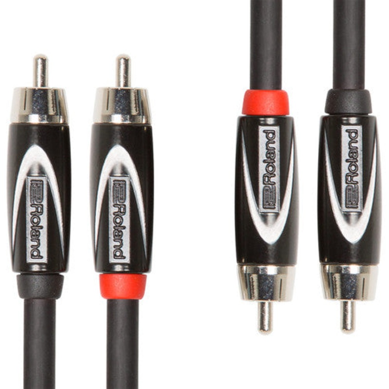 Roland Black Series Dual RCA to RCA Interconnect Cable 10ft