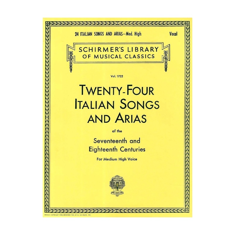 Twenty-Four Italian Songs & Arias Of The Seventeenth And Eighteenth Centuries For Medium High Voice