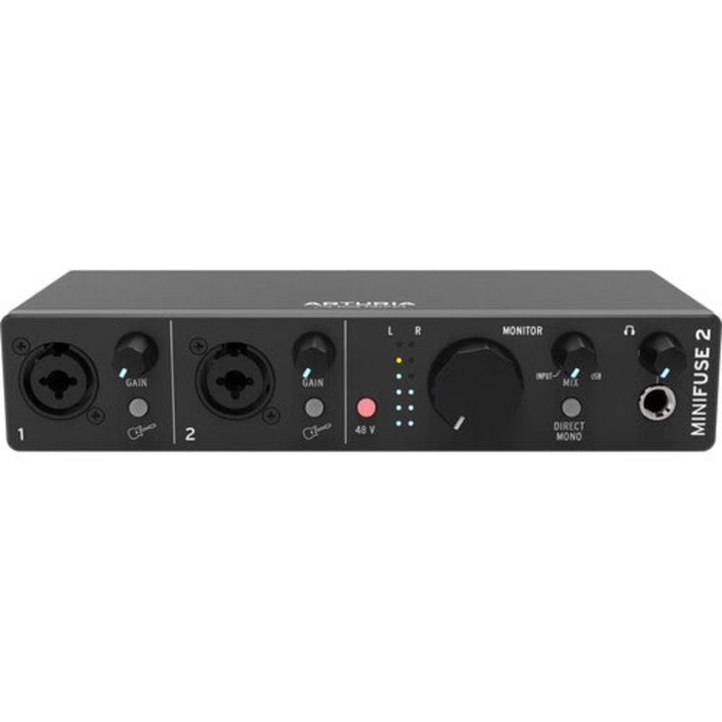 Arturia MiniFuse 2 Portable 2×2 USB Type-C Audio/MIDI Interface (Black)