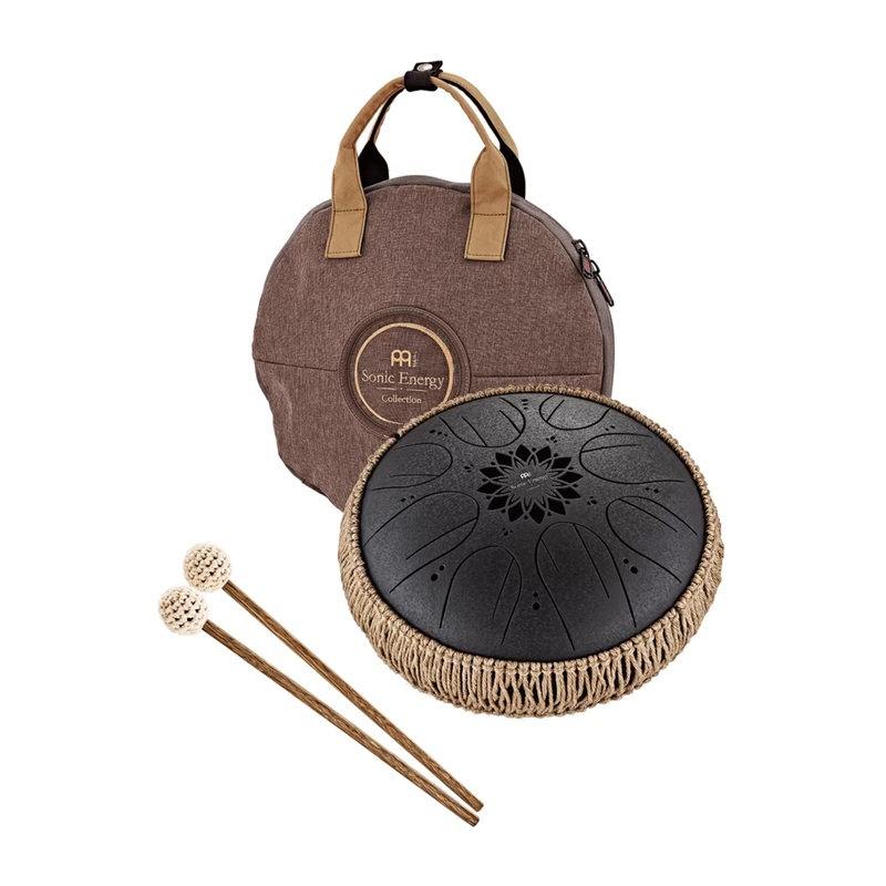 Meinl Sonic Energy Medium Octave Steel Tongue Drum, B Minor – 10 inch, Black