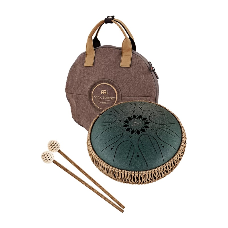 Meinl Sonic Energy Medium Octave Steel Tongue Drum, F# Minor – 10 inch, Green