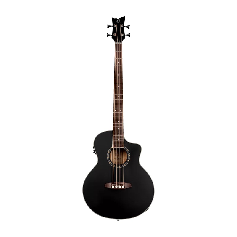 Ortega Guitars D7ce-Sbk-4 Deep Series Medium Scale A/E Bass – Black