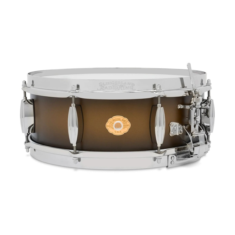 Slingerland Radio King Limited-Edition 5 X 14 Maple Snare Drum  – Black And Gold Duco Lacquer