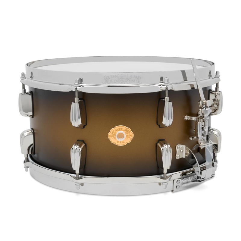 Slingerland Radio King Limited-Edition 7 X 14 Maple Snare Drum  – Black And Gold Duco Lacquer
