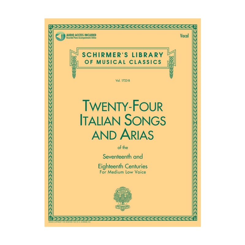 Twenty-Four Italian Songs & Arias For Medium Low Voice