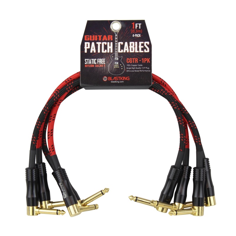 Blastking 1′ Guitar Patch Cables 4-Pack  CGTR-1PK