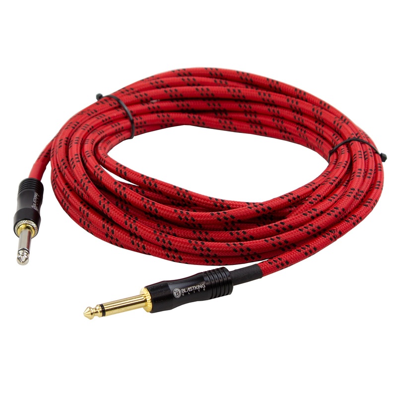 Blastking 20′ Static Free Nylon Jacket Noiseless Guitar Cable Red  CGTR-20RB