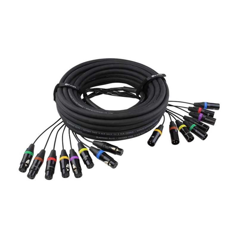 Blastking 50′ 8 XLR Male to 8 XLR Female Cable  C8XLRMF