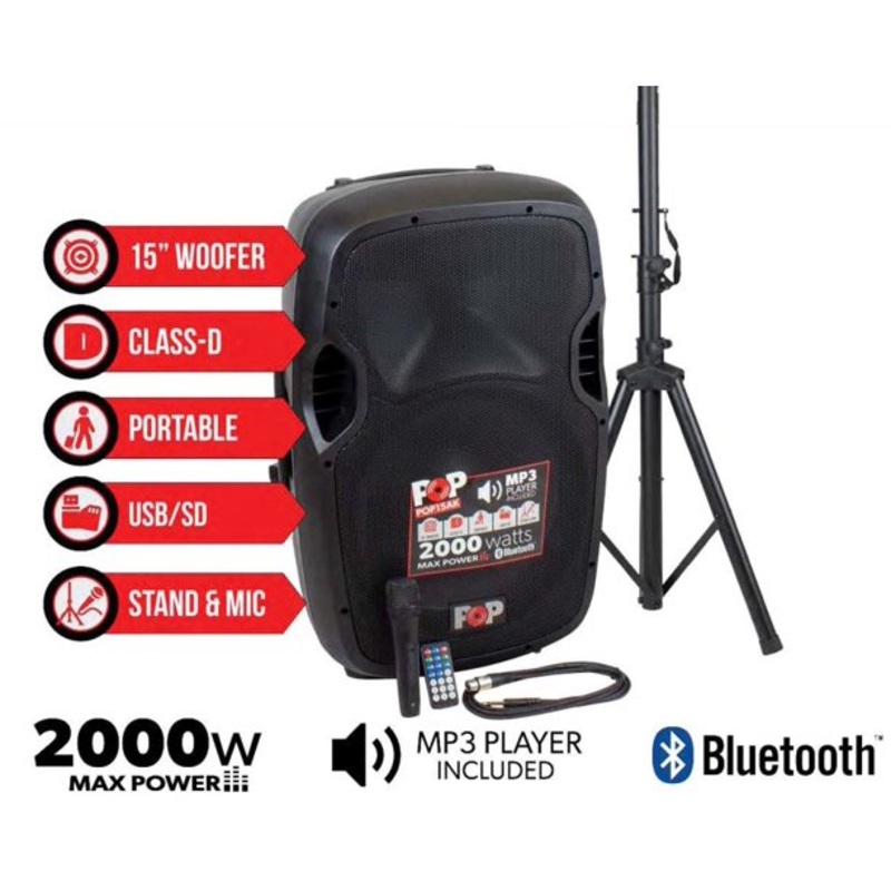 Blastking POP15AC 2000w 15 Powered Speaker