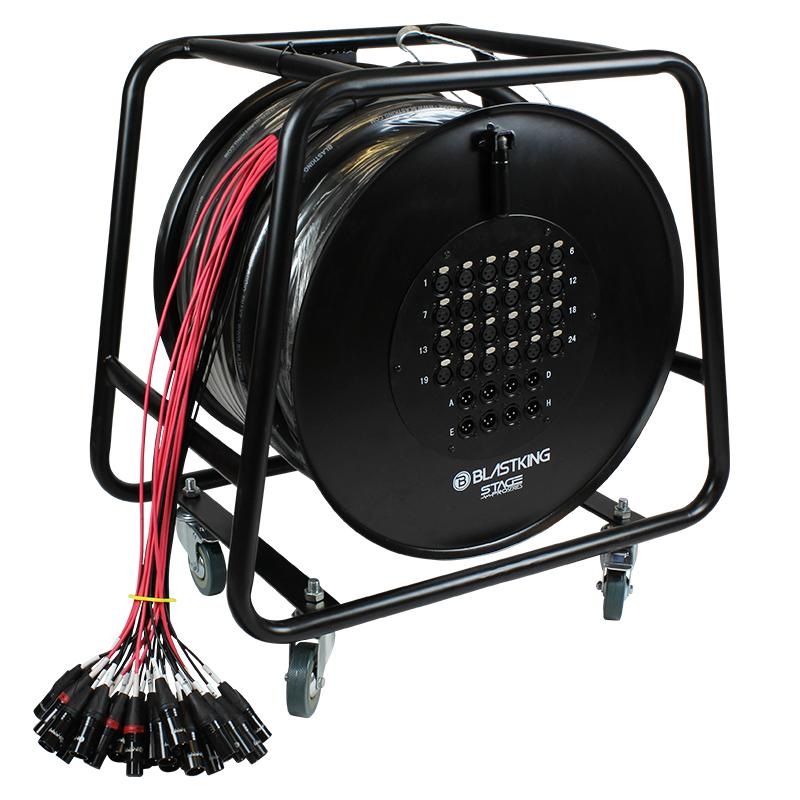 Blastking SPS24X8RL 150′ Stage / Studio Reel Snake Cable 24 x 8, 150 Ft.