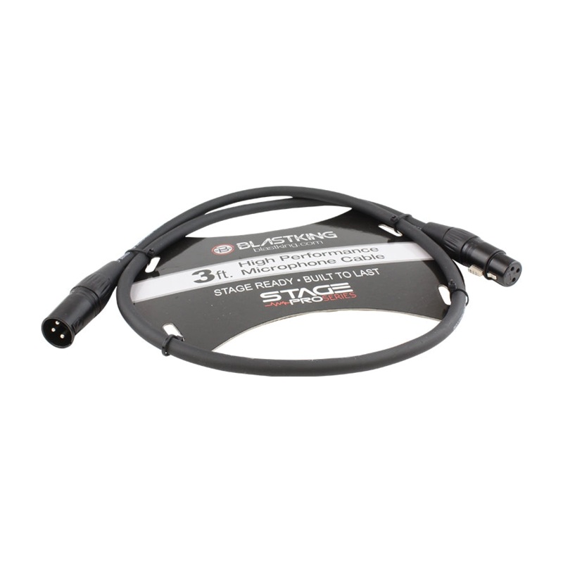 Blastking XLR Male to XLR Female 3 Ft. Microphone Cable – SP3XLR