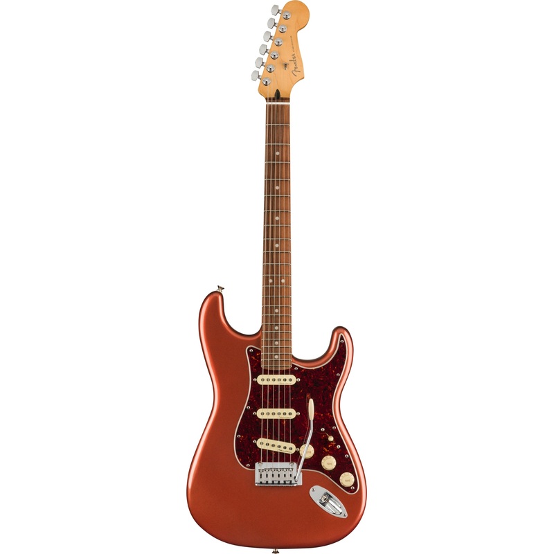 Fender Player Plus Stratocaster Electric Guitar – Aged Candy Apple Red