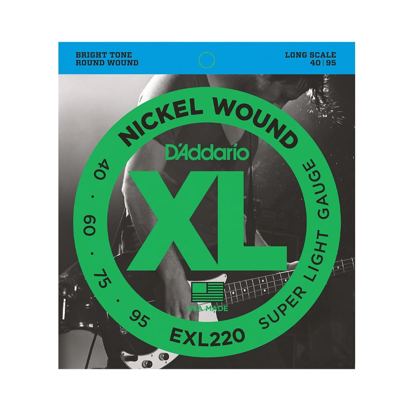 D’Addario EXL220 XL Nickel Round Wound Super Light Bright Electric Bass Strings