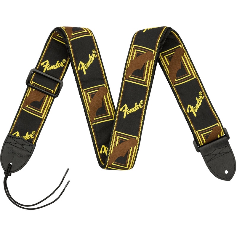 Fender 2 Monogrammed Guitar Strap Black/Yellow/Brown