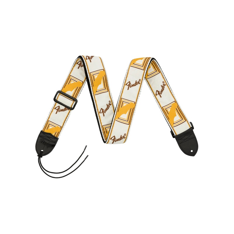 Fender 2 Monogrammed Guitar Strap White/Brown/Yellow