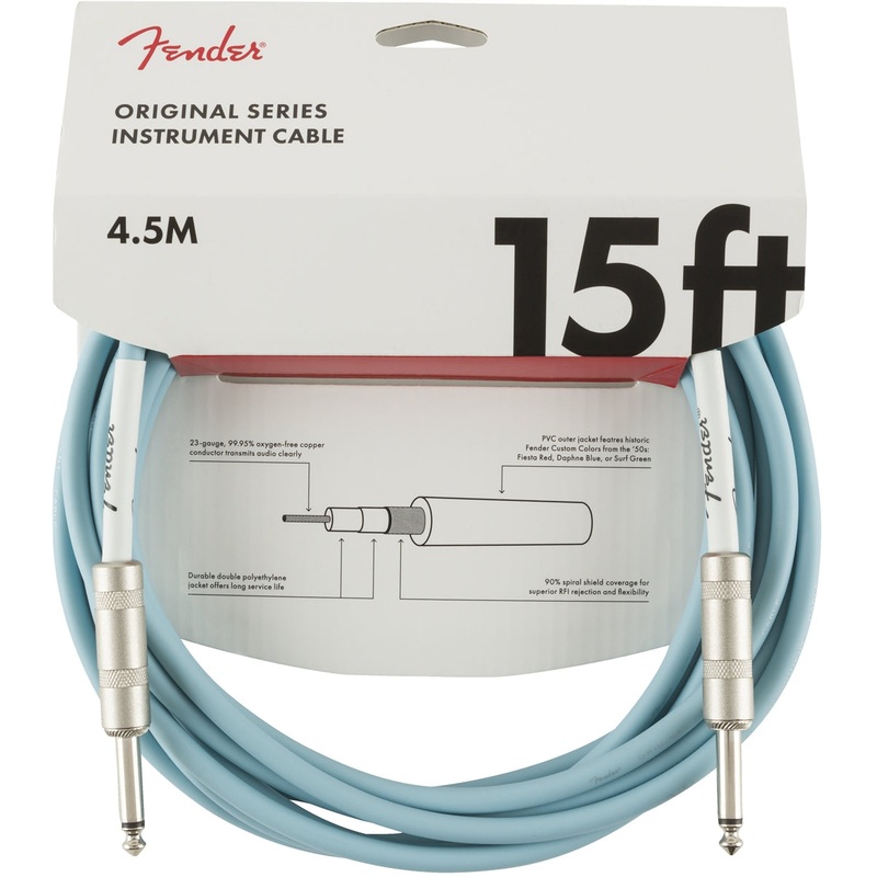 Fender Original Series 18.6 Instrument Cable – Daphne Blue
