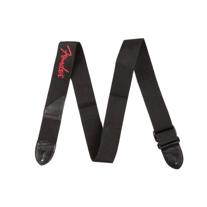 Fender Poly Logo Guitar Strap – Black & Red