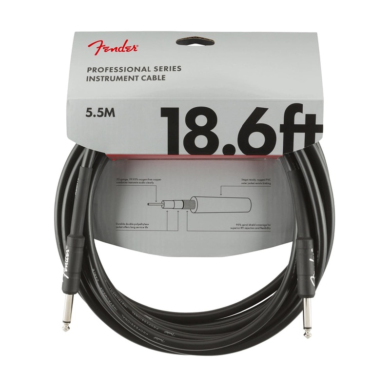 Fender Professional Series 18.6′ Instrument Cable – Black