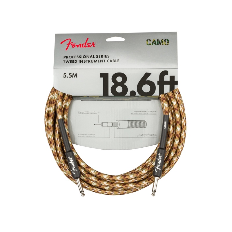 Fender Professional Series 18.6′ Instrument Cable – Desert Camo