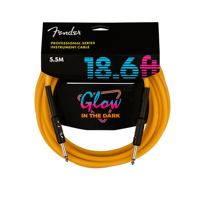 Fender Professional Series 18.6′ Instrument Cable Glow In The Dark – Dark Orange