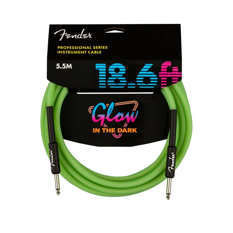 Fender Professional Series 18.6′ Instrument Cable Glow In The Dark – Green