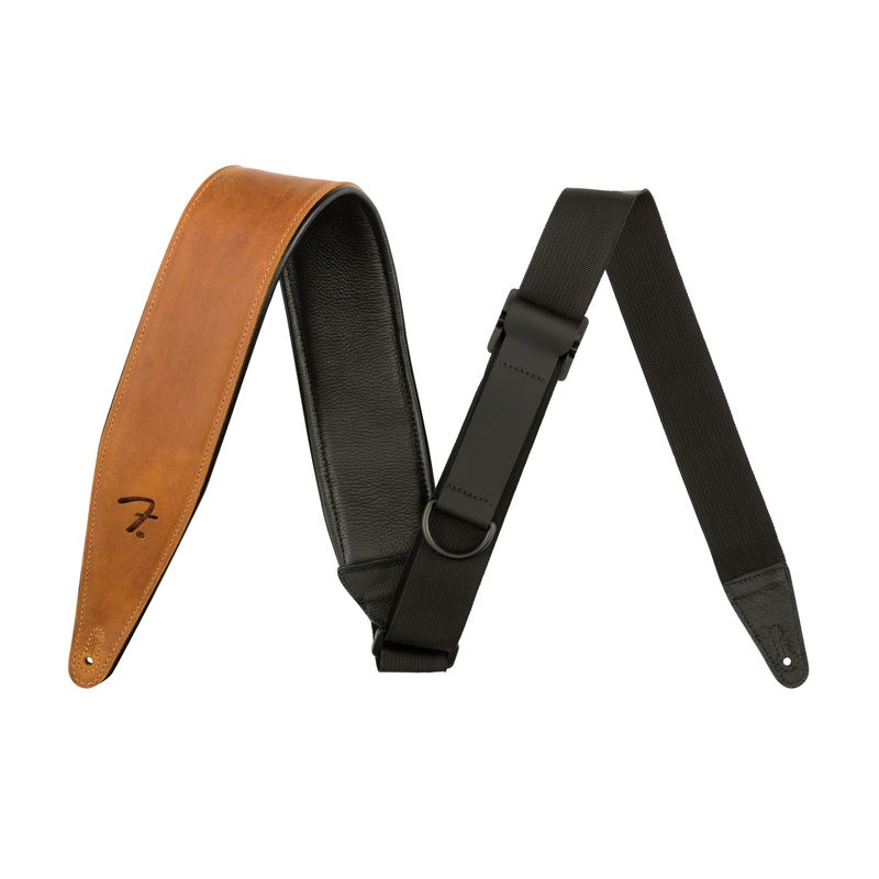 Fender Right Height 2.5 Leather Guitar Strap – Cognac