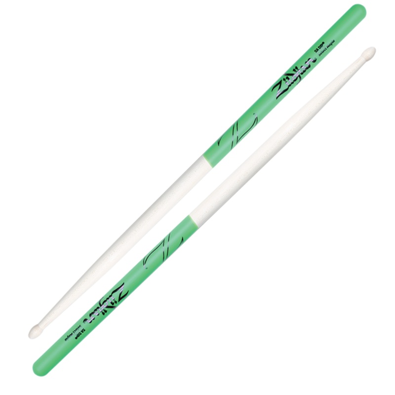 Zildjian Maple 5A Dip Series Drumsticks w/ Green Dip Coating