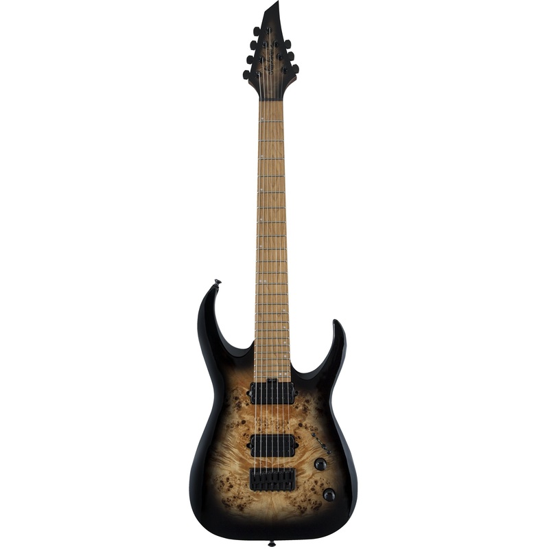 Jackson Signature Misha Mansoor Juggernaut HT7P Electric Guitar – Black Burst Burl