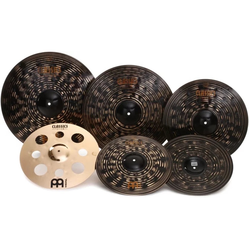 Meinl Cymbals Classics Custom Dark Double Bonus Set 15/18/20/22 Free 16 Trash Crash and Ching Ring