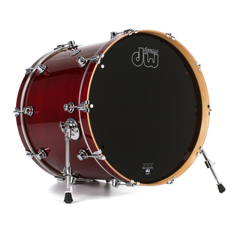 DW Performance Series Bass Drum – 18 x 22 inch – Cherry Stain Lacquer