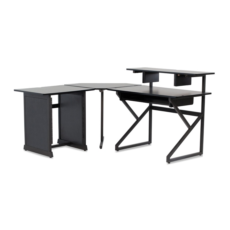 Gator Frameworks Desk Set W/ Main Desk, Corner, Rack  BLK