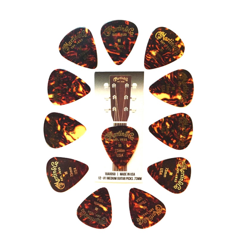 Martin Guitar Picks Tortoise Shell 12 Pack 18A0050 Medium .73mm