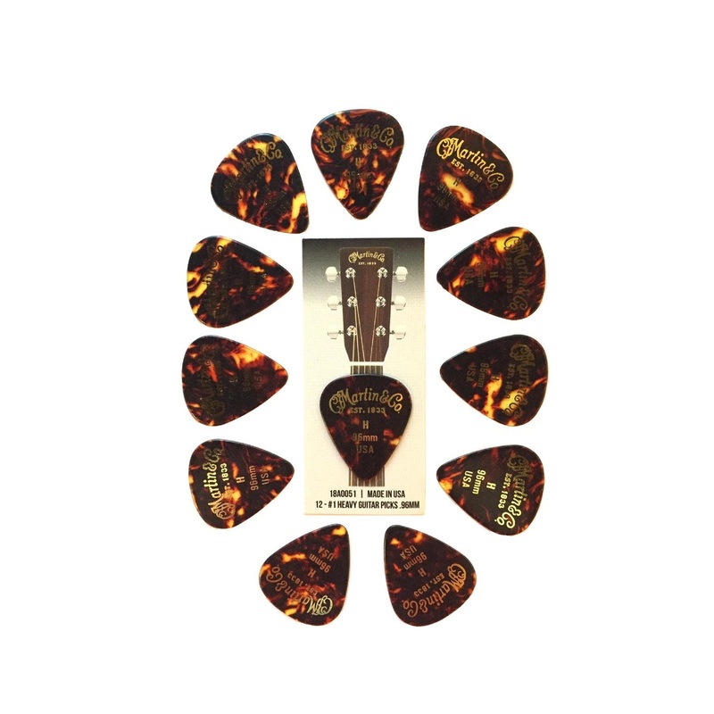 Martin Guitar Picks Tortoise Shell 12 Pack 18A0051 Heavy .96mm