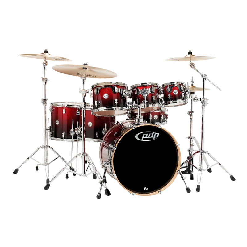 PDP by DW Concept Maple 7-Piece Shell Pack Red To Black Fade
