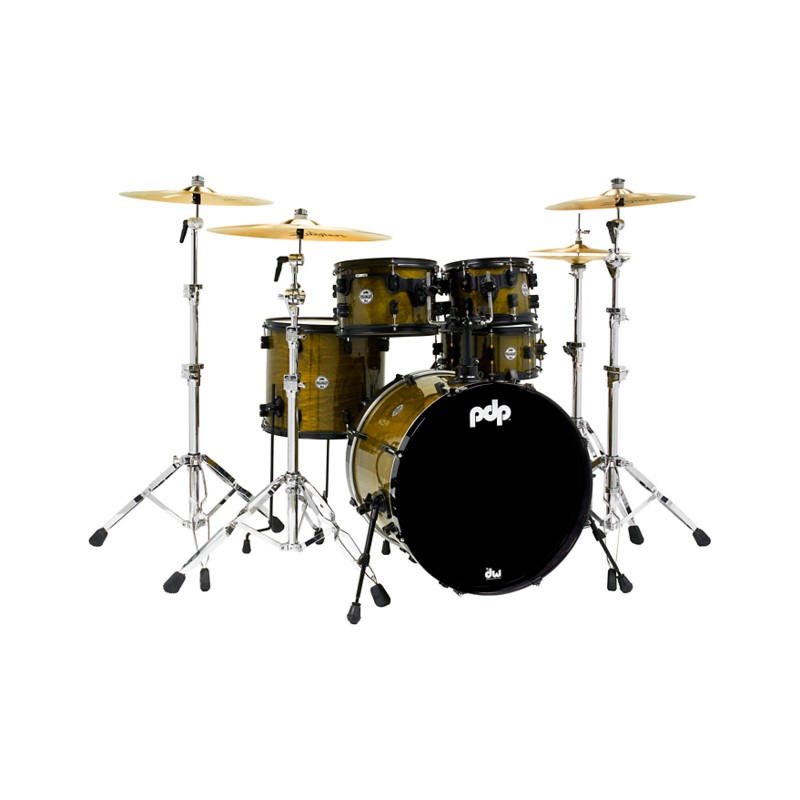 PDP by DW Limited Edition Concept Maple Shell Pack in Olive Stain Lacquer with Black Hardware