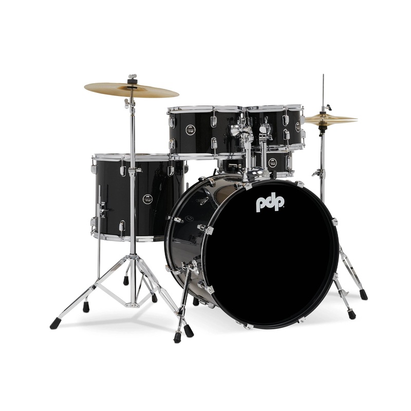PDP Center Stage 5-piece Complete Drum Set with Cymbals – Iridescent Black Sparkle