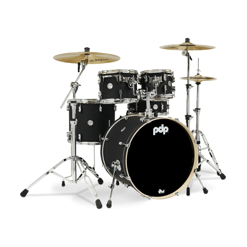 PDP Concept Maple 5 Piece Shell Pack – Satin Black Finishply